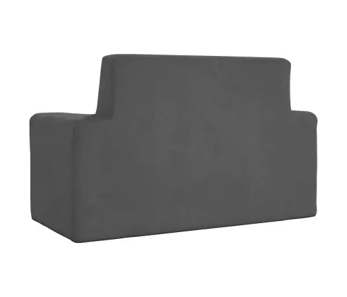 Divvietīgs Bērnu Dīvāns, Antracītpelēks, Mīksts Plīšs Vidaxl