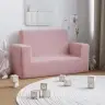 Divvietīgs Bērnu Dīvāns, Rozā, Mīksts Plīšs Vidaxl