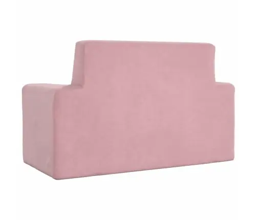Divvietīgs Bērnu Dīvāns, Rozā, Mīksts Plīšs Vidaxl