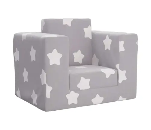 Laste Diivanvoodi Tähtedega, Helehall, Pehme Plüüs