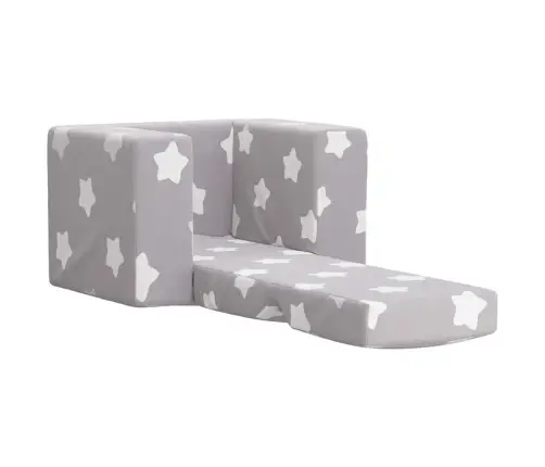 Laste Diivanvoodi Tähtedega, Helehall, Pehme Plüüs