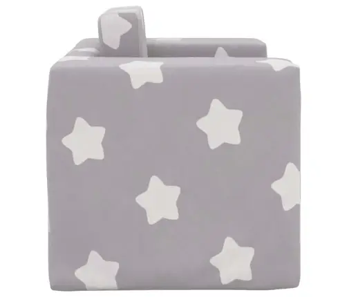 Laste Diivanvoodi Tähtedega, Helehall, Pehme Plüüs