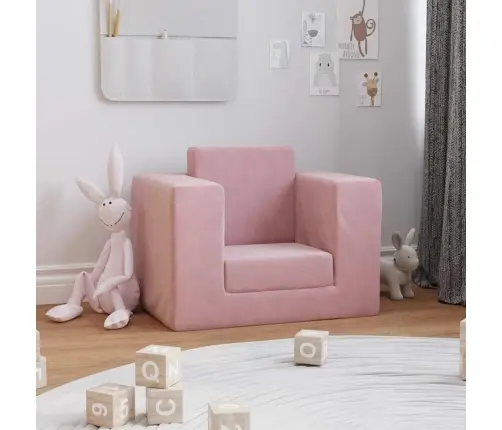 Laste Diivanvoodi, Roosa, Pehme Plüüs
