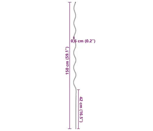Spirāļu Augu Atbalsti 50 Gab. 150 Cm Cinkots Tērauds Vidaxl