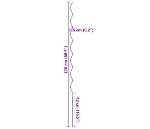 Spirālveida Augu Atbalsts Zaļš Metāls 170 Cm Augu Atbalsts Vidaxl