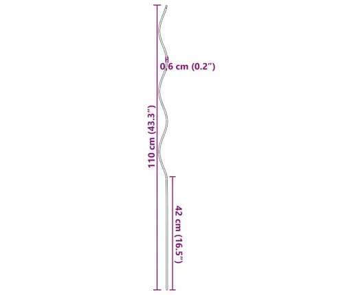 Spirālveida Augu Atbalsti 20 Gab 110 Cm Tērauds Vidaxl
