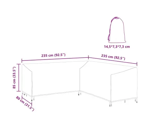 Baldų Uždangalas Juodas 235 X 235 X 85 Cm 210D Oksfordo Audinys