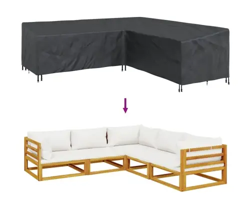 Āra Mēbeļu Pārsegs Melna 255 X 255 X 80 Cm 600D Oksforda Audums Vidaxl