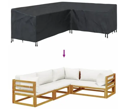 Āra Mēbeļu Pārsegs Melna 260 X 210 X 80 Cm 600D Oksforda Audums Vidaxl