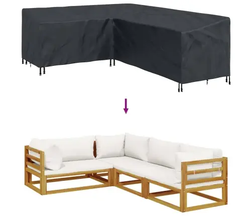 Āra Mēbeļu Pārsegs Melna 260 X 210 X 80 Cm 600D Oksforda Audums Vidaxl