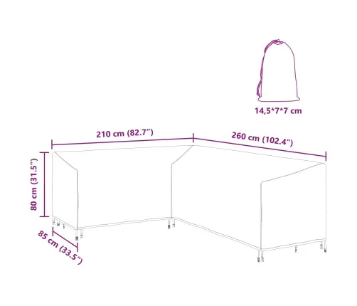 Āra Mēbeļu Pārsegs Melna 260 X 210 X 80 Cm 600D Oksforda Audums Vidaxl