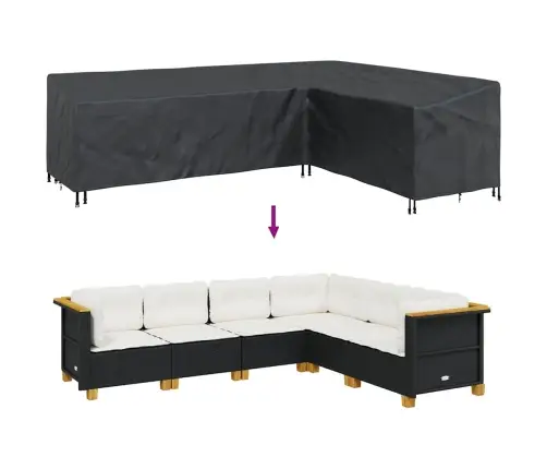 Āra Mēbeļu Pārvalks Melna 286 X 222 X 80 Cm 600D Audums Vidaxl