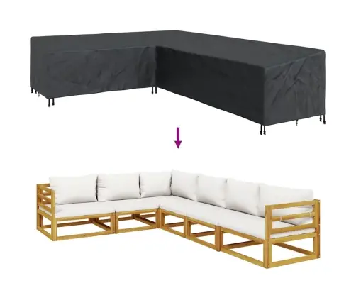 Āra Mēbeļu Pārsegs Melna 330 X 255 X 80 Cm 600D Oksforda Audums Vidaxl