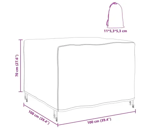 Āra Mēbeļu Pārsegs Melna 100 X 100 X 70 Cm 420D Vidaxl