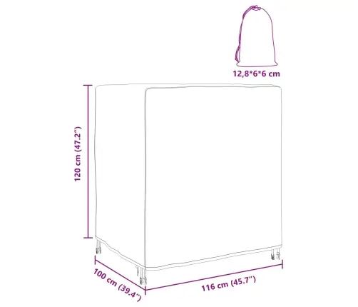 Āra Mēbeļu Pārsegs Melna 116 X 100 X 120 Cm 600D Vidaxl