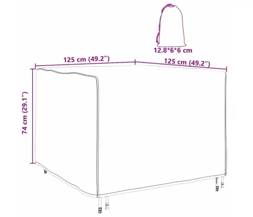 Baldų Uždangalas Paprastas Juoda 125 X 125 X 74 Cm Audinys