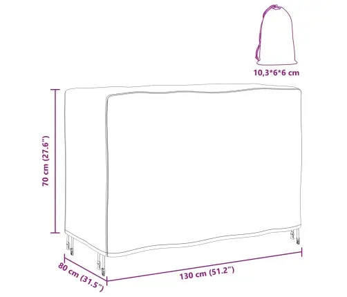 Āra Mēbeļu Pārsegs Melna 130 X 80 X 70 Cm 210D Vidaxl