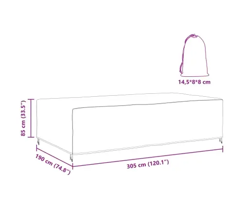 Āra Mēbeļu Pārsegs Melna 305 X 190 X 85 Cm 210D Vidaxl