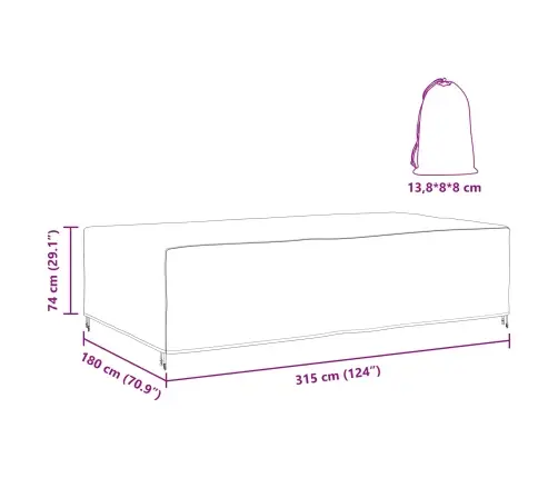 Āra Mēbeļu Pārsegs Melna 315 X 180 X 74 Cm 420D Vidaxl
