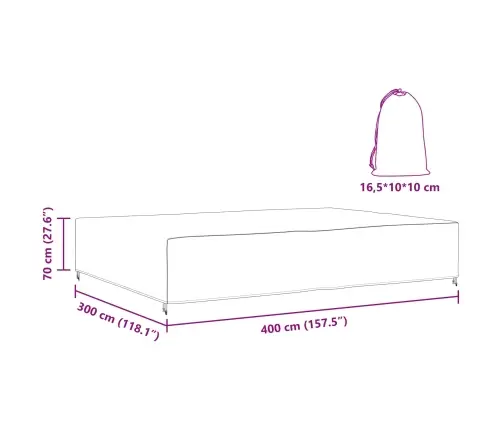 Āra Mēbeļu Pārsegs Melna 400 X 300 X 70 Cm 210D Vidaxl
