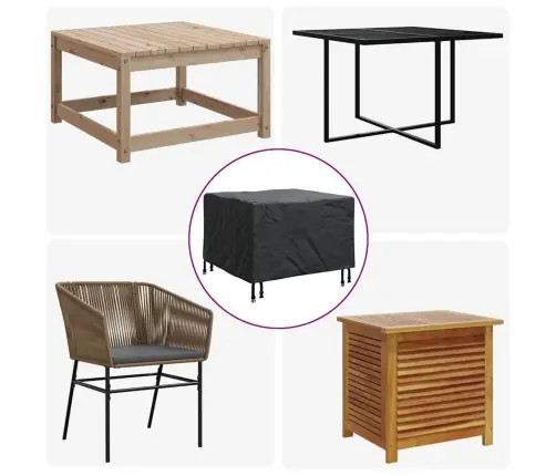 Āra Mēbeļu Pārvalks Melna 60 X 60 X 45 Cm 210D Audums Vidaxl