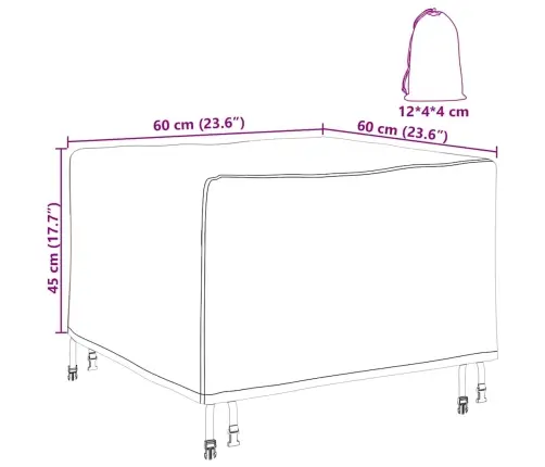 Āra Mēbeļu Pārvalks Melna 60 X 60 X 45 Cm 600D Audums Vidaxl