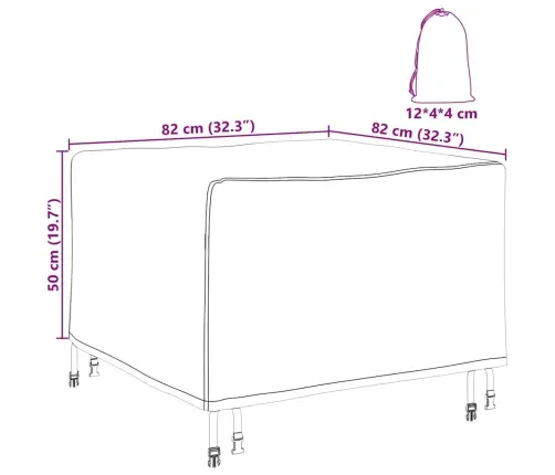 Āra Mēbeļu Pārvalks Melna 82 X 82 X 50 Cm 210D Audums Vidaxl