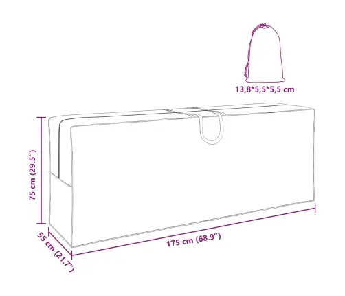 Āra Glabāšanas Soma Melna 175 X 55 X 75 Cm 420D Audums Vidaxl