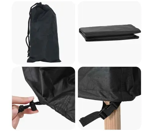 Lauko Baldų Uždangalas Juoda 102 X 102 X 71 Cm 420D Audinys