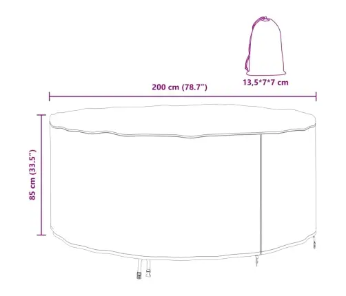 Āra Mēbeļu Pārsegs Melna 200 X 200 X 85 Cm 420D Audums Vidaxl