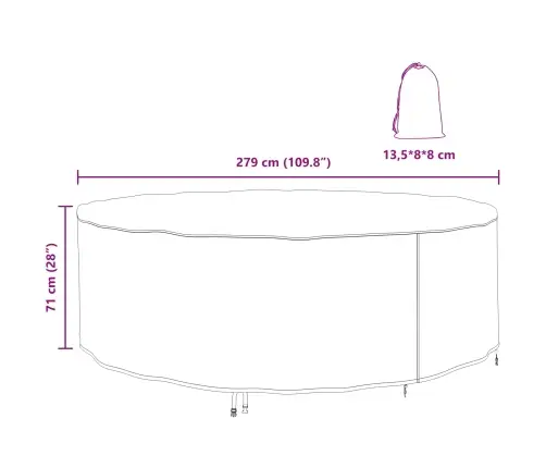 Välimööbli Kate Must 279 X 279 X 71 Cm 600D Kangas