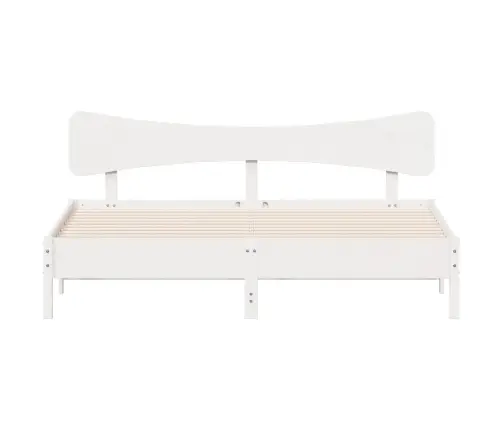 Gulta Bez Matrača, Balts, 160X200 Cm, Priedes Masīvkoks Vidaxl