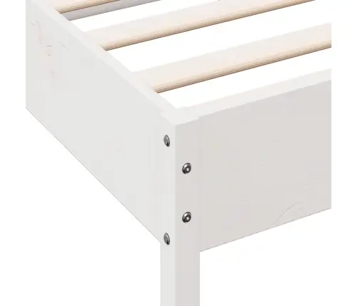 Gulta Bez Matrača, Balts, 160X200 Cm, Priedes Masīvkoks Vidaxl
