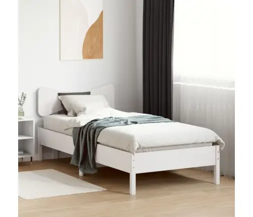 Voodi Ilma Madratsita, Valge, 100 X 200 cm Männipuit