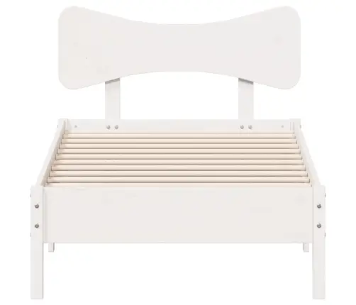 Gulta Bez Matrača, Balts, 90X200 Cm, Priedes Masīvkoks Vidaxl