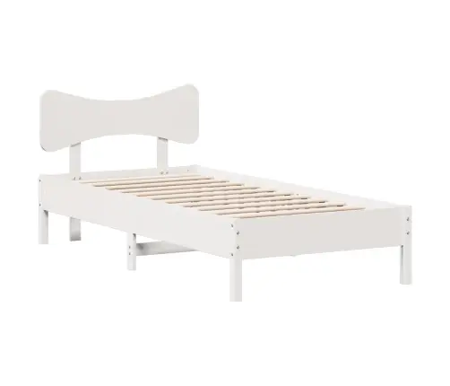 Gulta Bez Matrača, Balts, 90X190 Cm, Priedes Masīvkoks Vidaxl