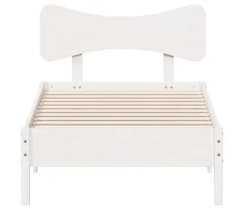 Gulta Bez Matrača, Balts, 90X190 Cm, Priedes Masīvkoks Vidaxl