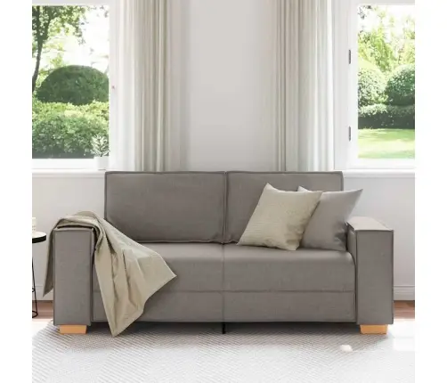 Divvietīgs Dīvāns, Pelēkbrūns, 140 Cm, Audums Vidaxl