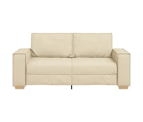 Divvietīgs Dīvāns, Krēmkrāsas Audums, 140 Cm Vidaxl
