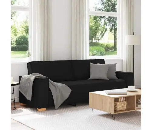 Trivietė Sofa, Juoda, 180 cm Audinys