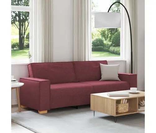 Trivietė Sofa, Vyno Raudonumo, 180 cm Audinys