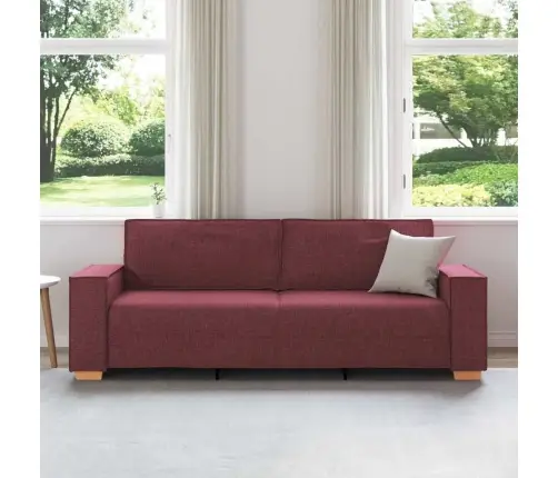 Trivietė Sofa, Vyno Raudonumo, 180 cm Audinys
