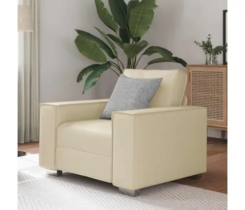 Dīvāna Krēsls Krēmkrāsā 59 Cm Mākslīgā Āda Vidaxl