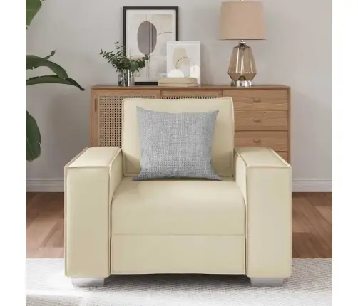 Dīvāna Krēsls Krēmkrāsā 59 Cm Mākslīgā Āda Vidaxl