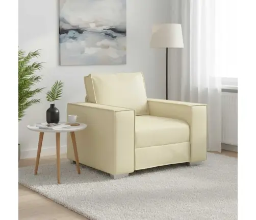 Dīvāna Krēsls Krēmkrāsā 59 Cm Mākslīgā Āda Vidaxl