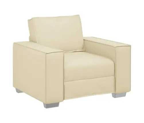 Dīvāna Krēsls Krēmkrāsā 59 Cm Mākslīgā Āda Vidaxl