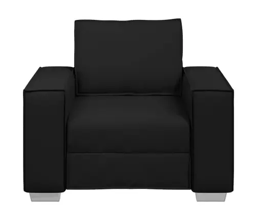 Melns Mākslīgās Ādas Krēsls - 59 Cm Vidaxl