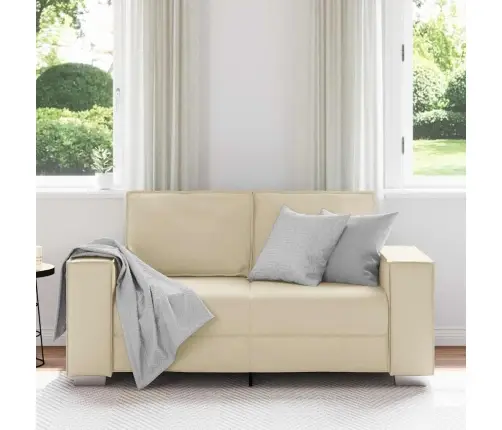 Divvietīgs Dīvans Krēms Tonī 120 Cm No Mākslīgās Ādas Vidaxl