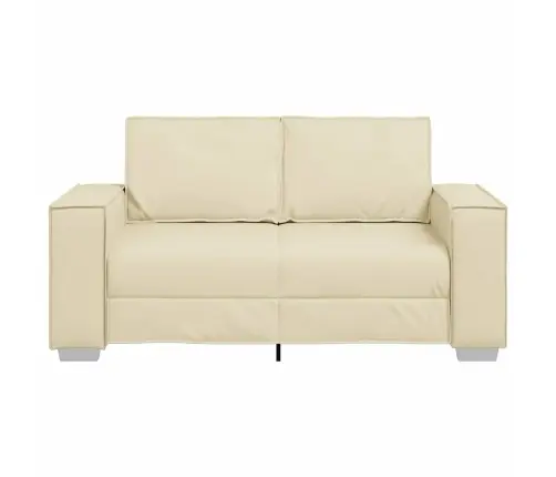 Divvietīgs Dīvans Krēms Tonī 120 Cm No Mākslīgās Ādas Vidaxl