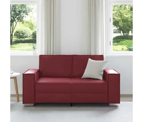 Divvietīgs Dīvāns Vīna Sarkans 120 Cm Mākslīgā Āda Vidaxl